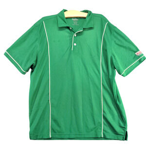 Krispy Kreme Men's Hydrovent Employee Piping Polo Shirt Uniform Green Large